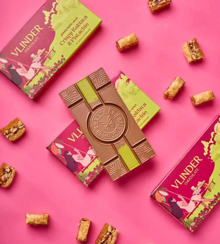 Crispy Baklava & pistachio Chocolate Bar